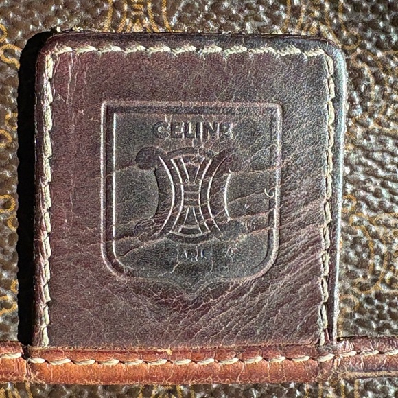 Celine vintage Triomphe Brown Leather long bifold women wallet - Picture 7 of 13